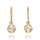 SINGLE STONE ARIELLE DROPS | Earrings featuring 0.65ctw F-G/VS Rose cut diamonds prong set in handcrafted 18K yellow gold drop earrings.