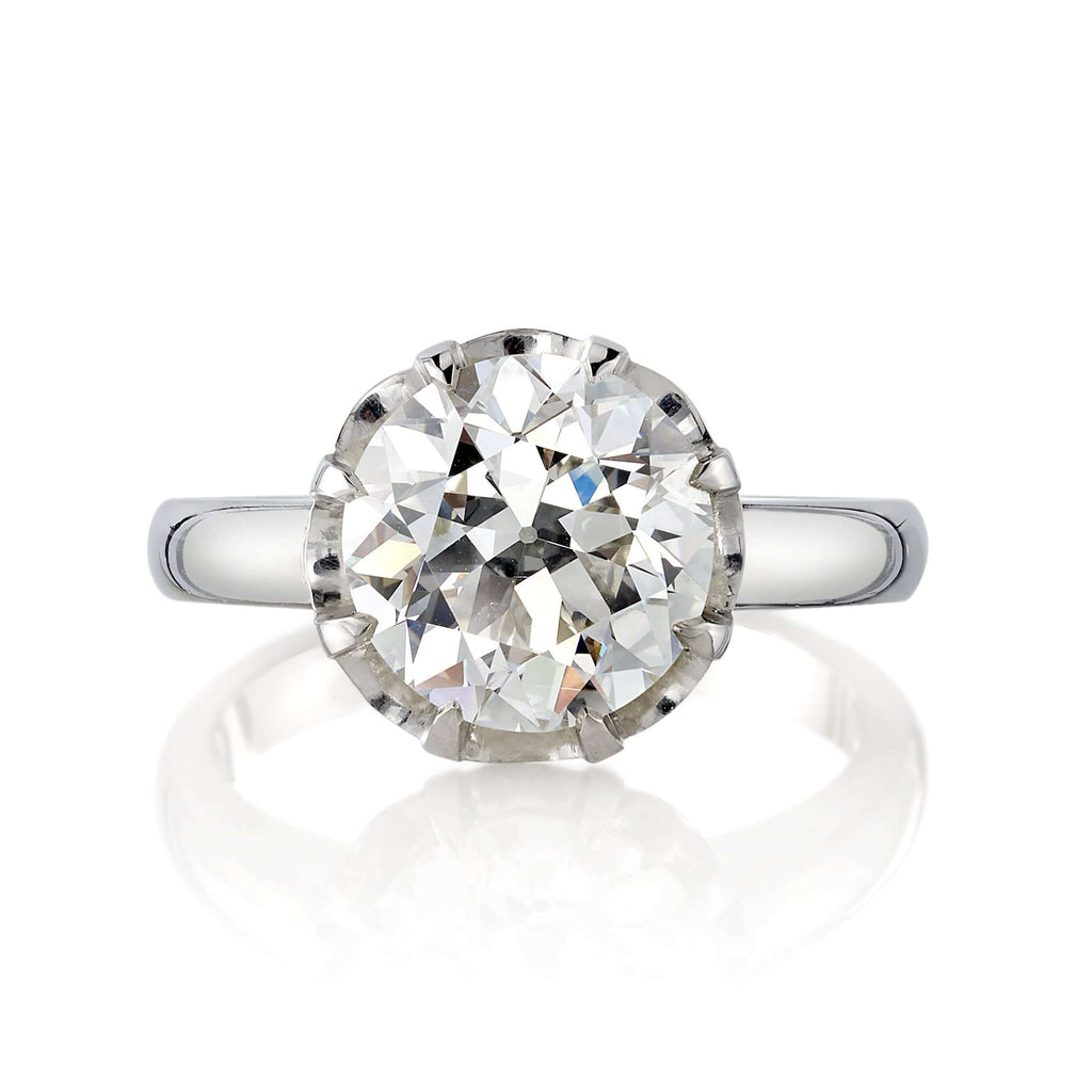 14k White Gold 1 1/2 Carat Diamond Round Solitaire Engagement Ring Enhanced