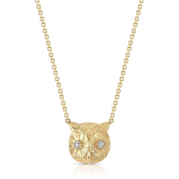 Solid Gold Owl Pendant – atelierdivin